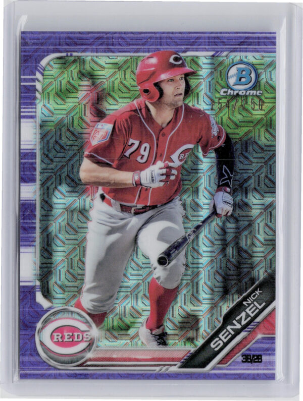 2019 Bowman Nick Senzel SN250 #BCP-43 Reds Chrome Prospects Mojo Refractors Purp