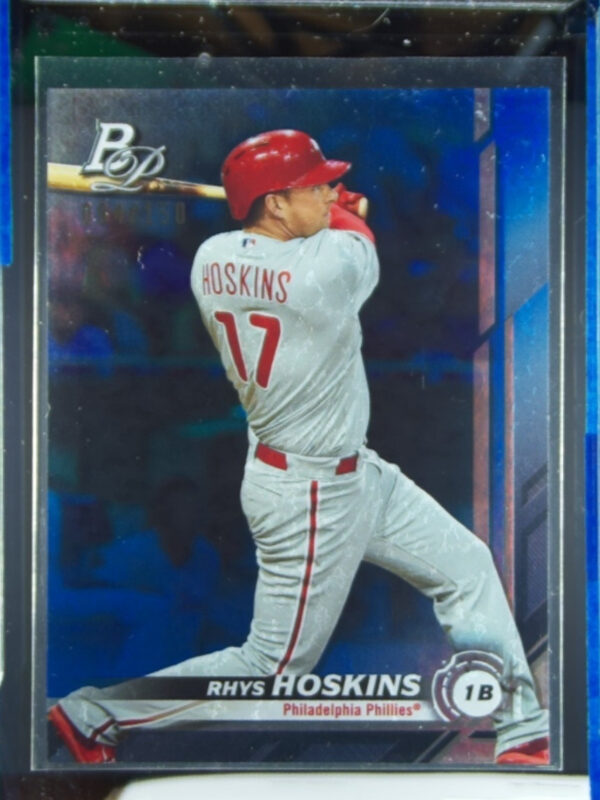 2019 Bowman Platinum Rhys Hoskins Blue SN150 #63 Phillies