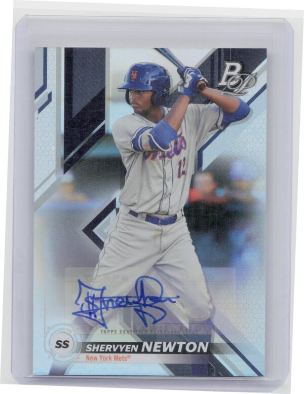 2019 Bowman Platinum Shervyen Newton AU #TOP-2 Mets Top Prospects Autographs