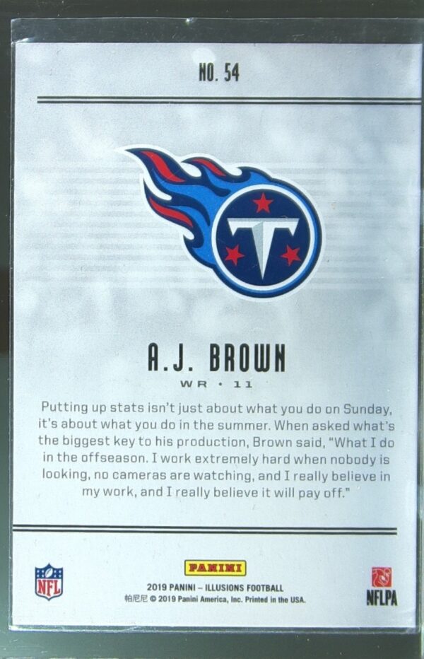 2019 Panini Illusions A.J. Brown RC #54 Titans - Image 3