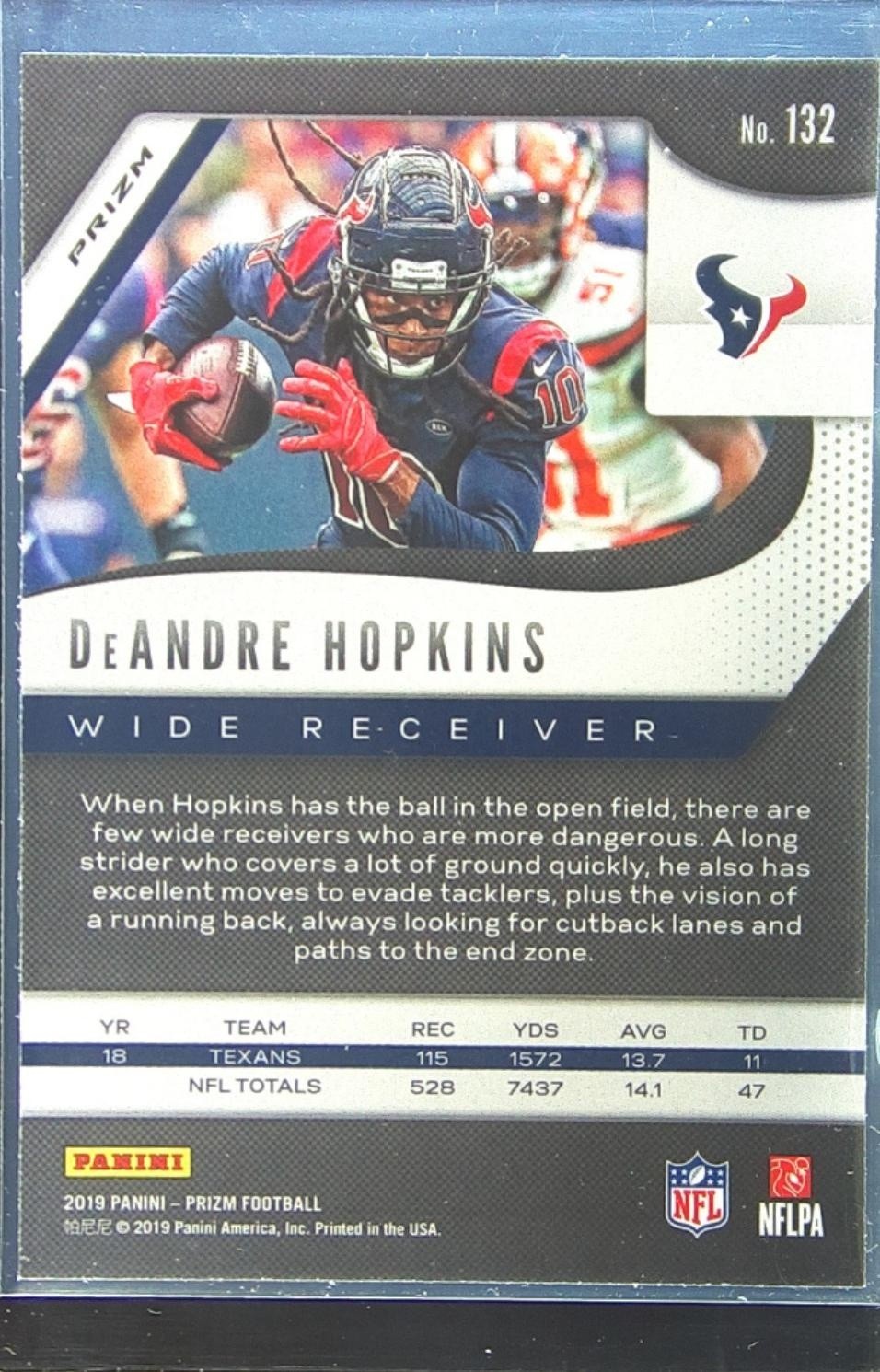 2019 Prizm DeAndre Hopkins Red Ice #132 Texans - Image 3