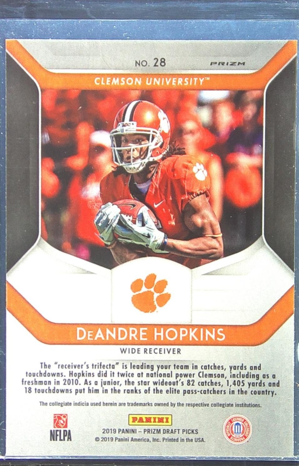 2019 Prizm Draft Picks DeAndre Hopkins Prizms Pink Pulsar #28 Tigers - Image 3