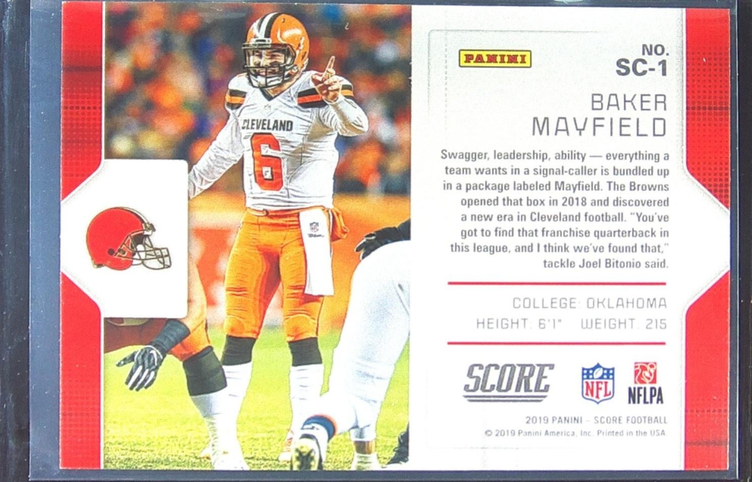 2019 Score Baker Mayfield #SC-1 Browns Signal Callers - Image 3