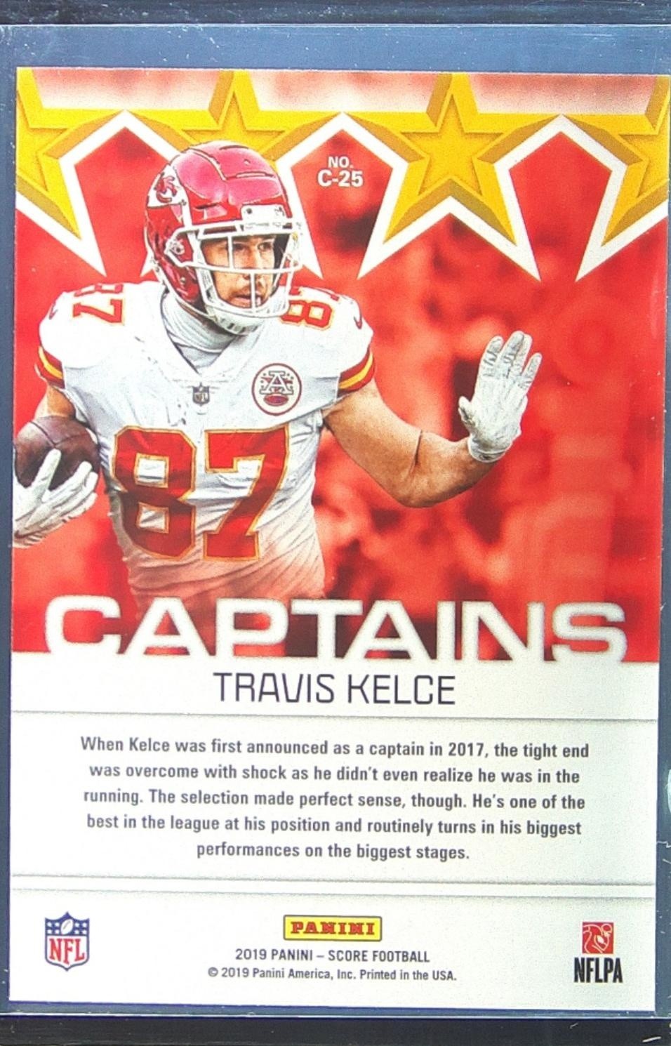 2019 Score Travis Kelce #C-25 Chiefs Captains - Image 3