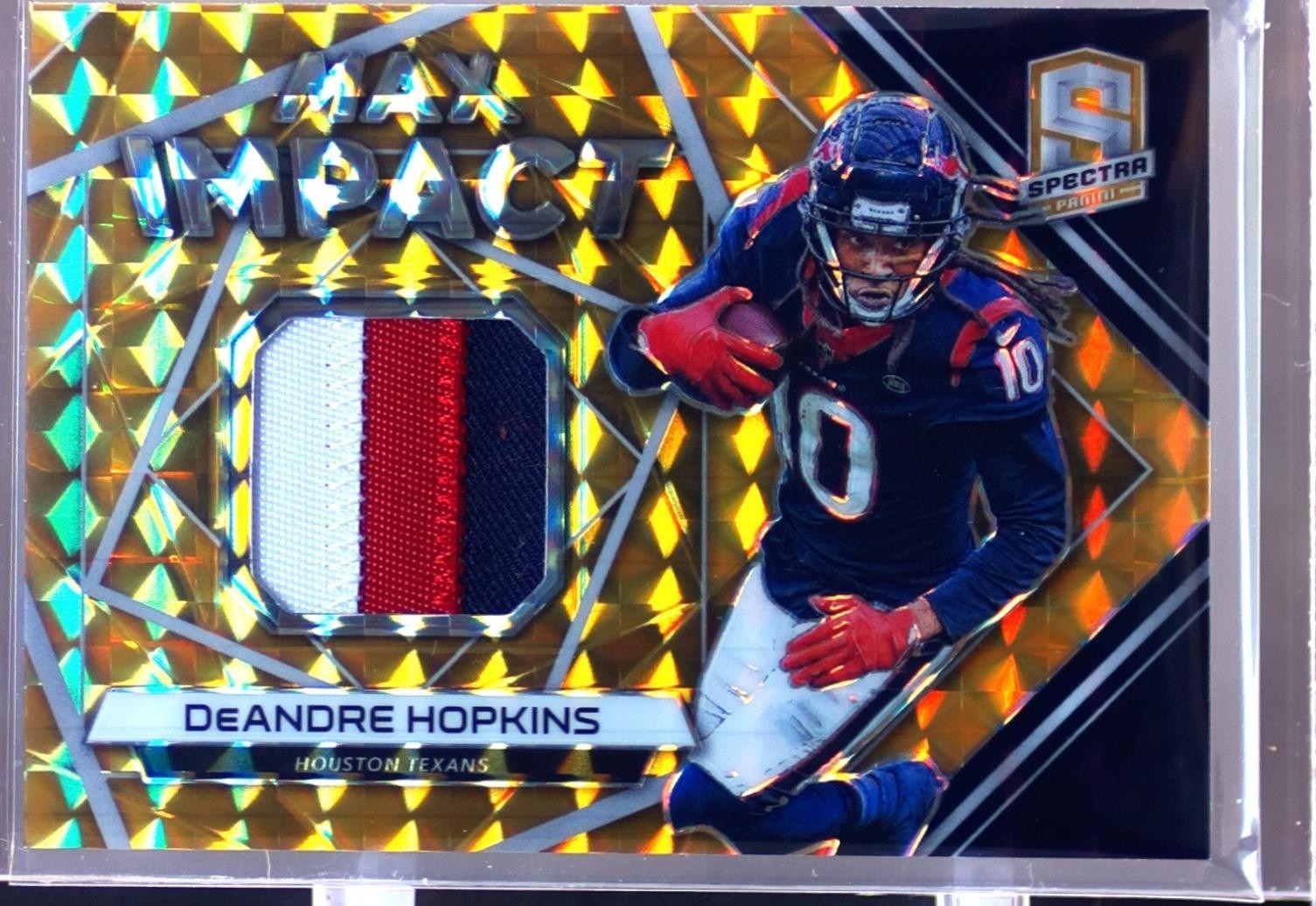 2019 Spectra DeAndre Hopkins /10 JSY #MI-22 Texans Max Impact Neon Orange