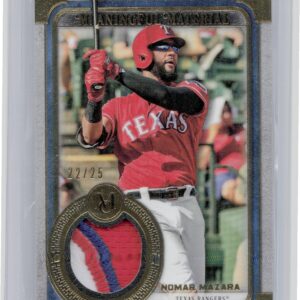 2019 Topps Museum Collection Nomar Mazara SN25 MEM #MMR-NM Rangers Meaningful Ma