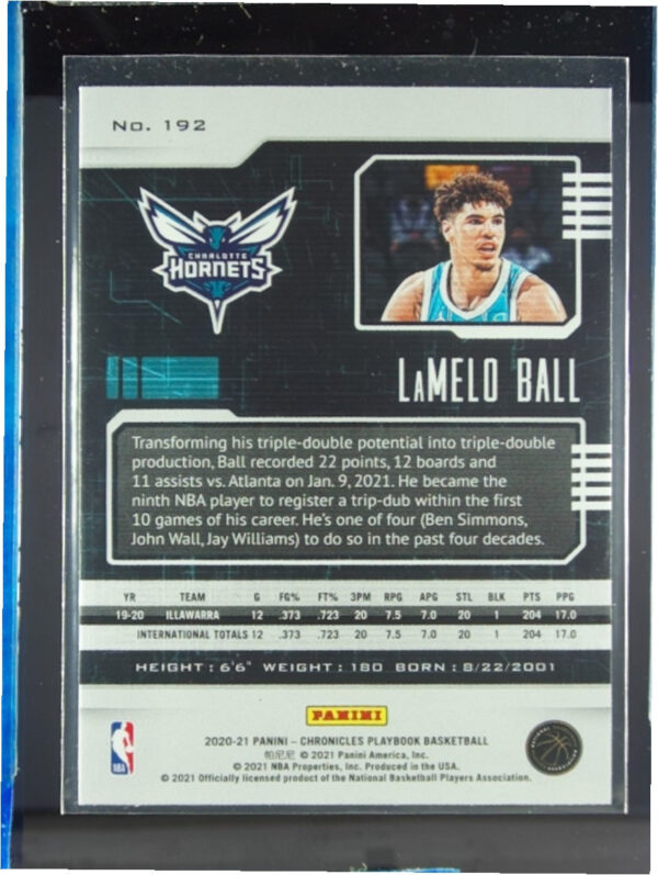 2020-21 Panini Chronicles LaMelo Ball RC #192 Hornets - Image 3