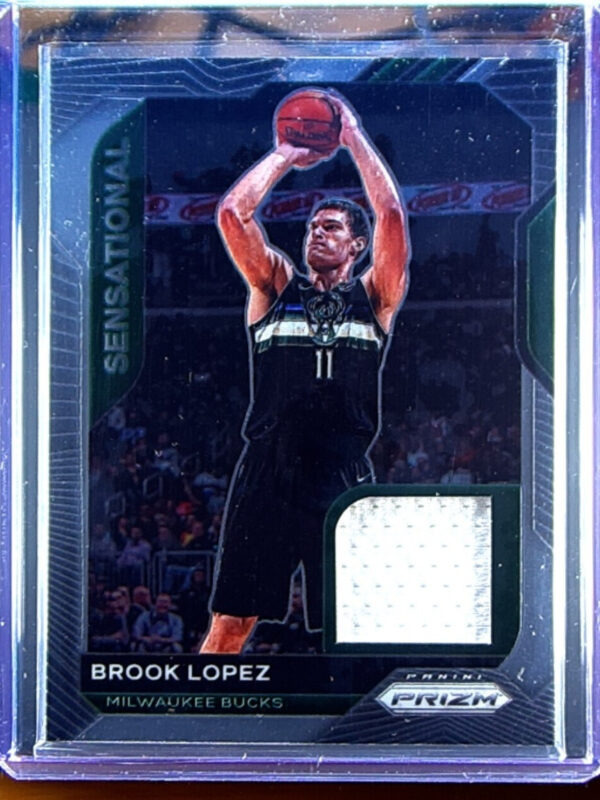 2020-21 Panini Prizm Brook Lopez #SSW-BLP Bucks Sensational Swatches