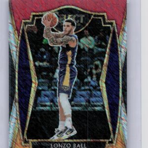 2020-21 Select Lonzo Ball Red White Orange Shimmer #137 Pelicans