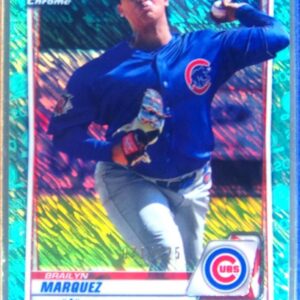 2020 Bowman Brailyn Marquez /125 #BCP-49 Cubs Chrome Prospects Aqua Shimmer Ref