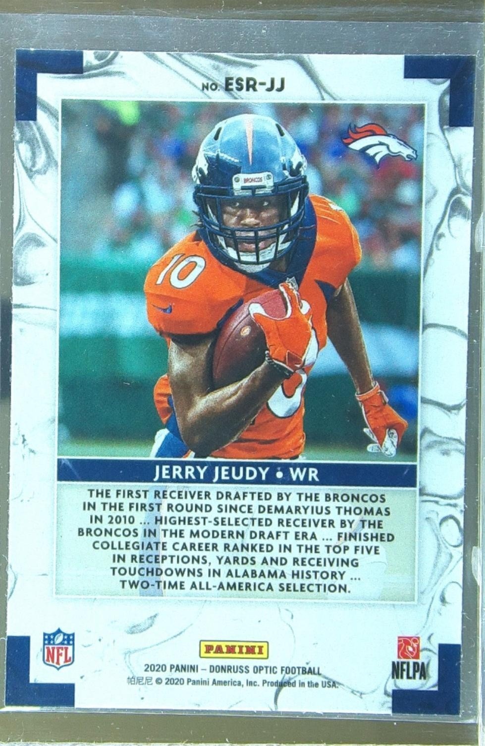 2020 Donruss Jerry Jeudy RC #ESR-JJ Broncos Elite Series Rookies - Image 3