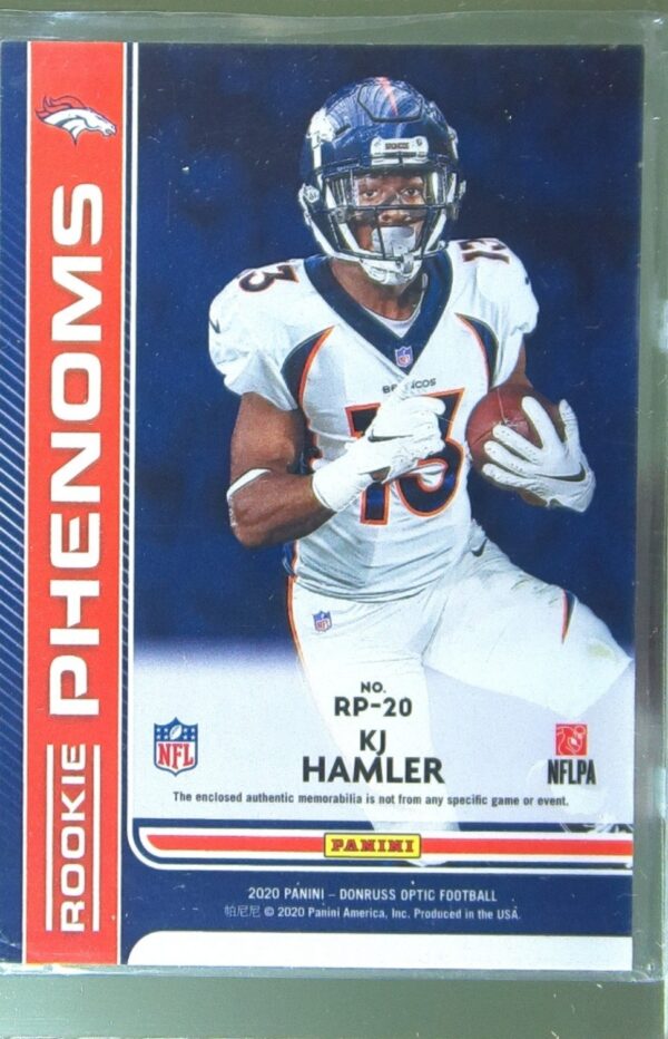 2020 Donruss Optic KJ Hamler JSY RC #RP-20 Broncos Rookie Phenoms - Image 3