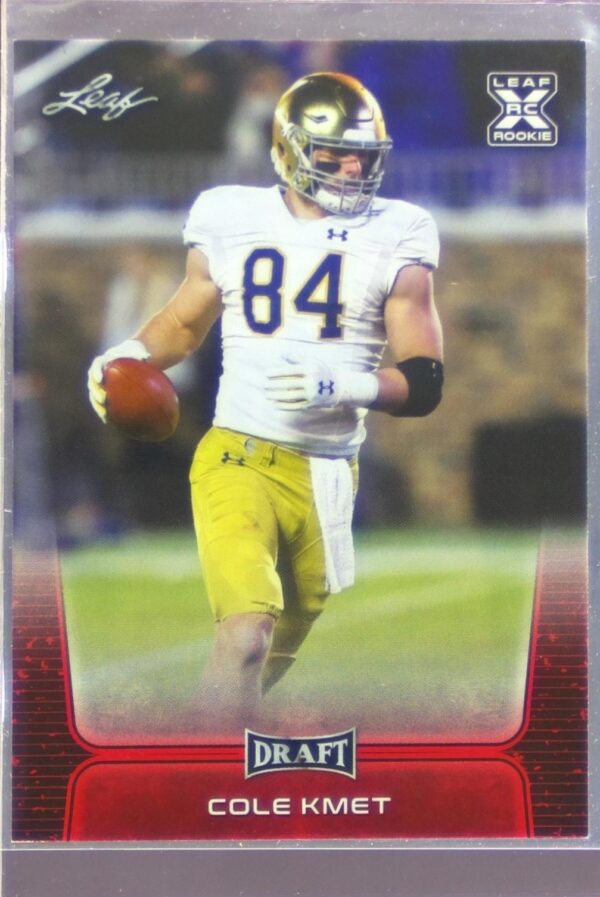 2020 Leaf Draft Cole Kmet Red RC #24 Irish