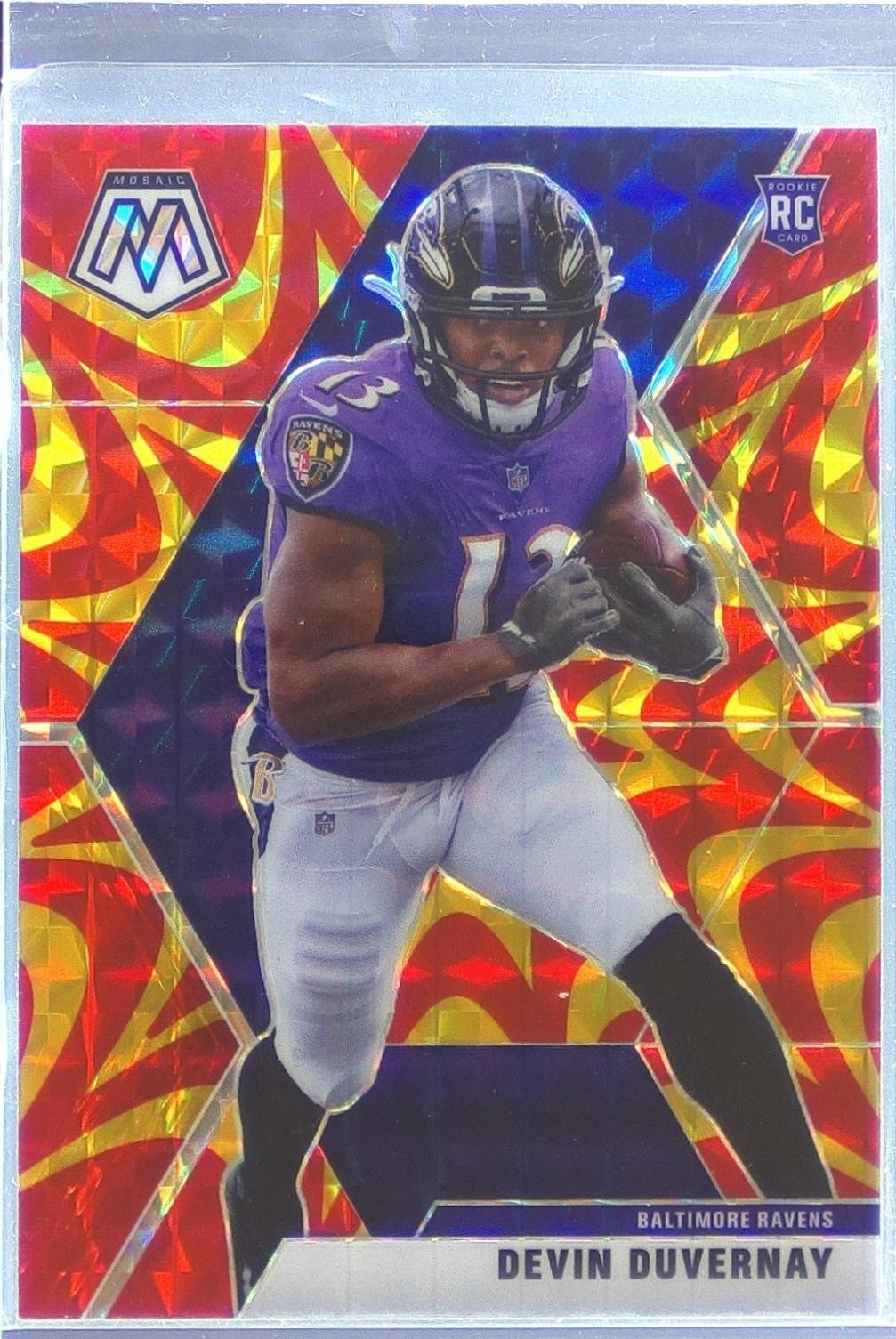 2020 Mosaic Devin Duvernay Prizm Reactive Orange RC #232 Ravens