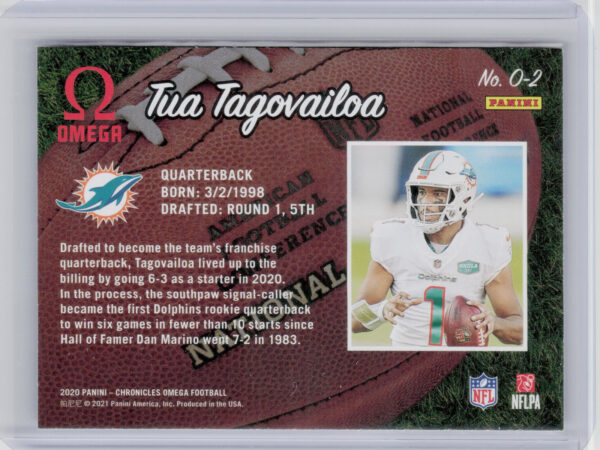 2020 Panini Chronicles Tua Tagovailoa #O-2 Dolphins Omega - Image 3