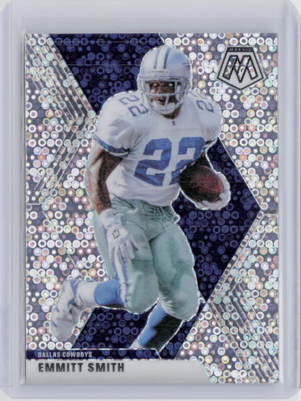 2020 Panini Mosaic Emmitt Smith No Huddle Prizm Silver #64 Cowboys