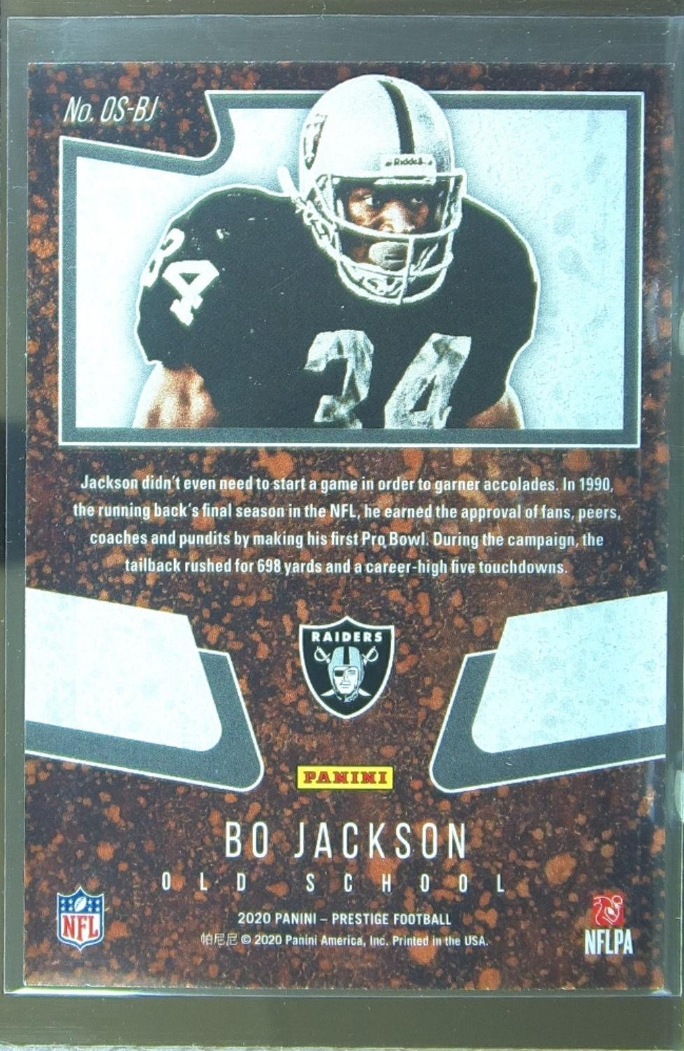 2020 Prestige Bo Jackson #OS-BJ Raiders Old School - Image 3