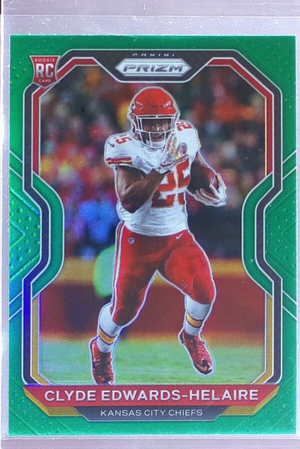 2020 Prizm Clyde Edwards-Helaire Prizm Green RC #328 Chiefs