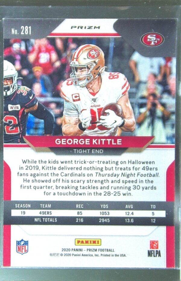 2020 Prizm George Kittle Prizm Orange Disco #281 49ers - Image 3