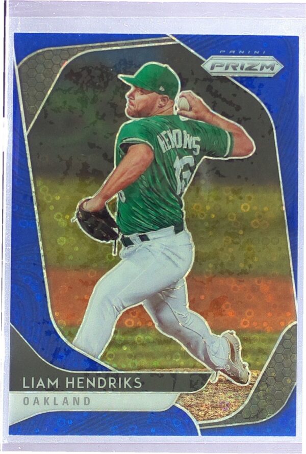 2020 Prizm Liam Hendriks Blue Donut Circles Prizm /199 #65 Athletics