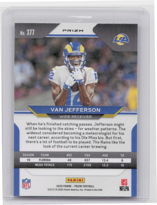 2020 Prizm Van Jefferson Prizm Red White and Blue #377 Rams - Image 3