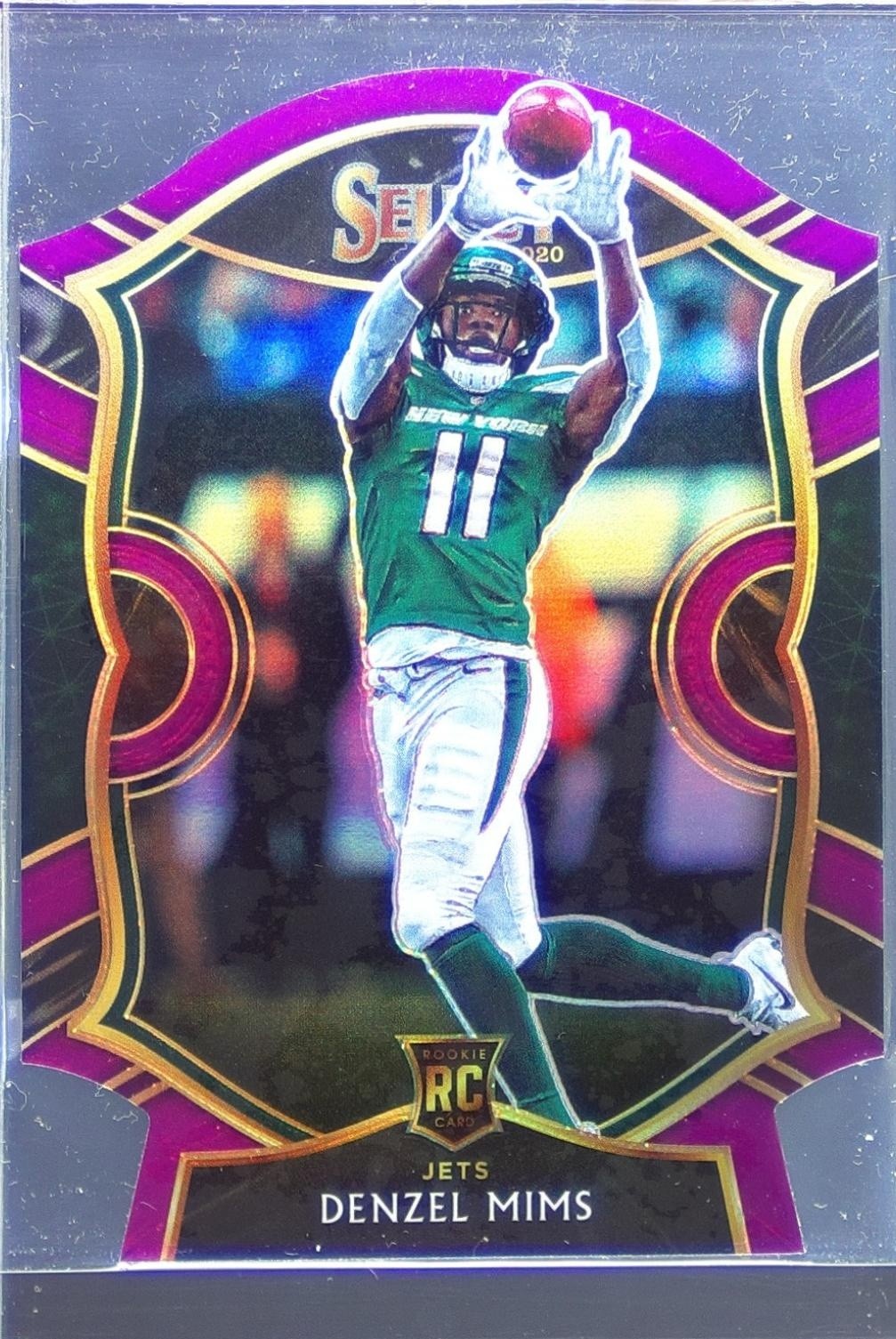 2020 Select Denzel Mims Purple Prizm Die Cut RC #63 Jets