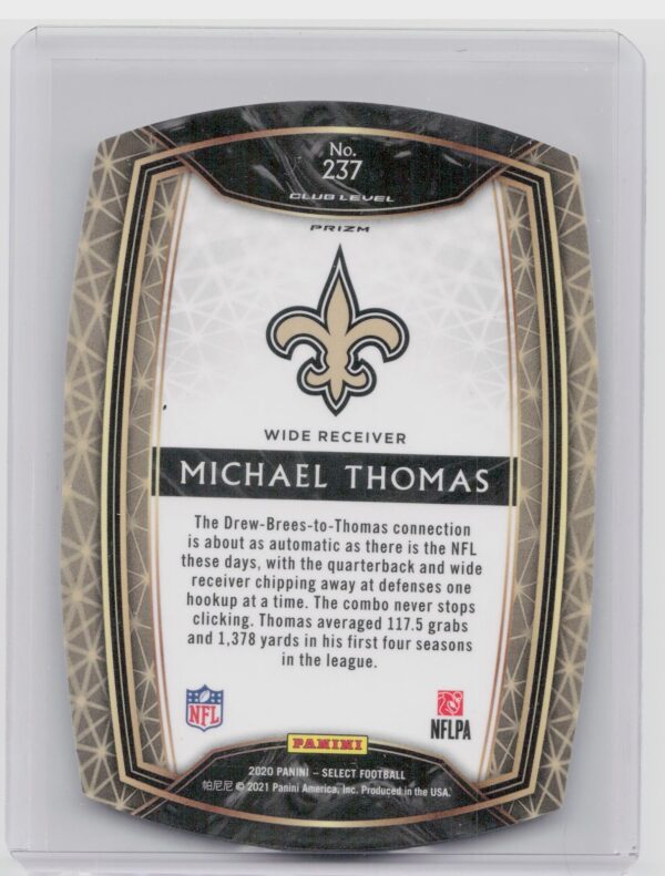2020 Select Michael Thomas Purple Prizm Die Cut #237 Saints - Image 3