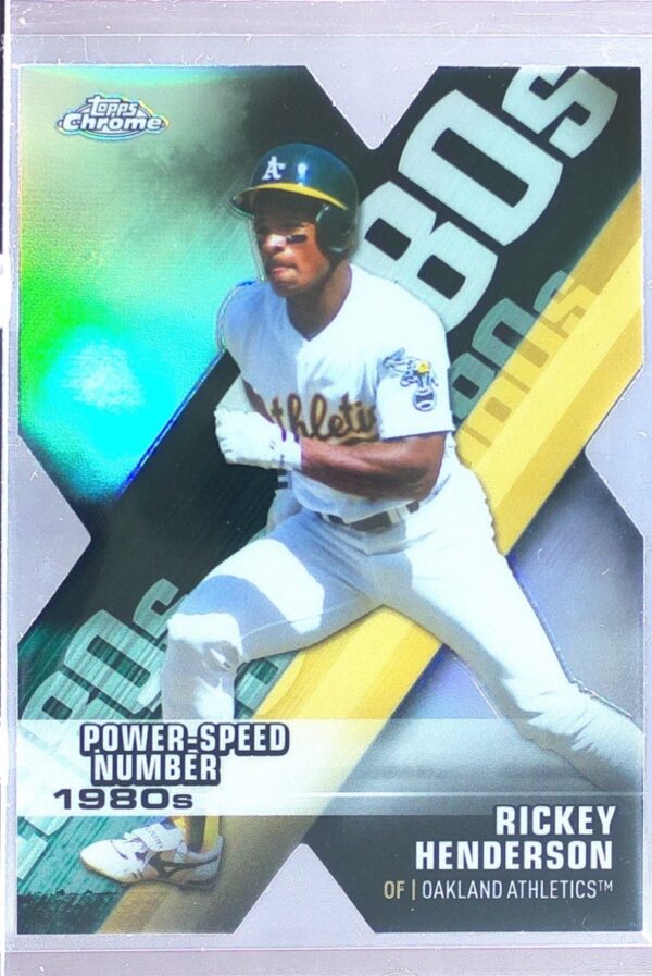2020 Topps Chrome Rickey Henderson #DOD-3 Athletics Decade of Dominance Die Cuts