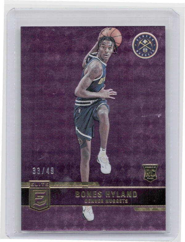2021-22 Donruss Elite Bones Hyland Purple SN49 #223 Nuggets