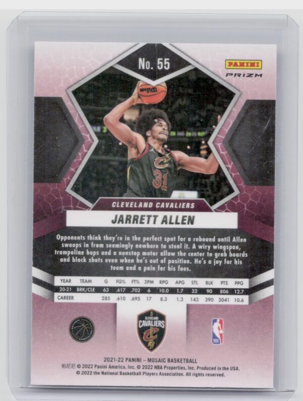 2021-22 Panini Mosaic Jarrett Allen Silver #55 Cavaliers - Image 3