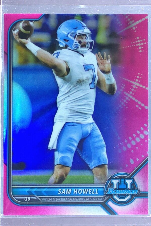 2021 Bowman University Sam Howell Chrome Pink RC #96 Heels