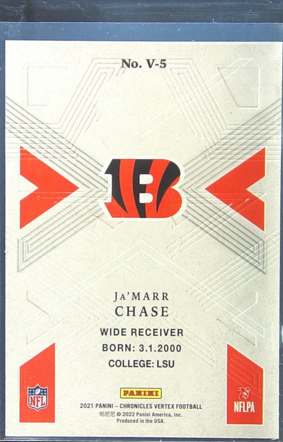 2021 Chronicles Ja'Marr Chase #V-5 Bengals Vertex - Image 3