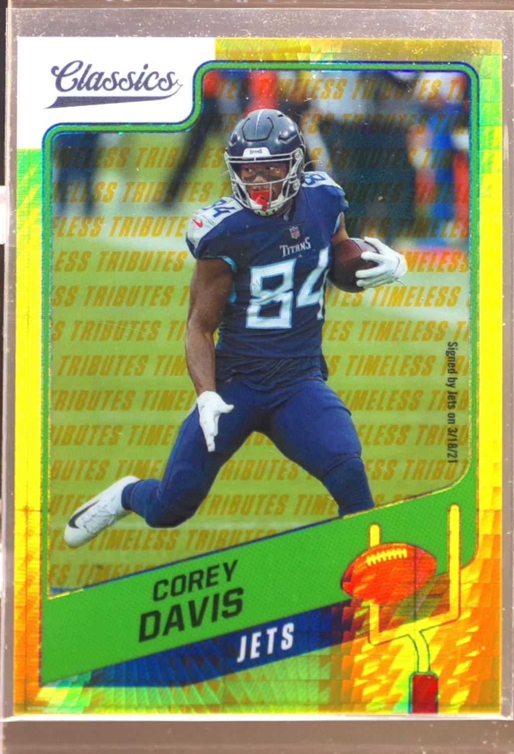 2021 Classics Corey Davis Timeless Tributes Gold /99 #72 Jets