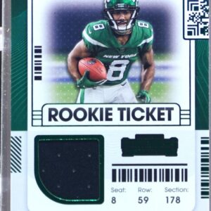 2021 Contenders Elijah Moore RC JSY #RTS-EMO Jets Rookie Ticket Swatches