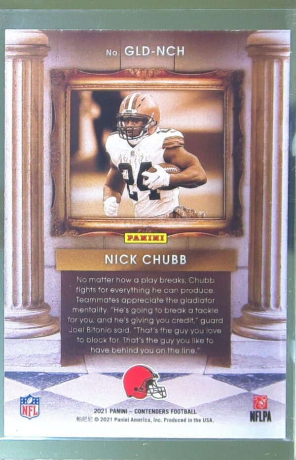 2021 Contenders Nick Chubb #GLD-NCH Browns Gladiators - Image 3