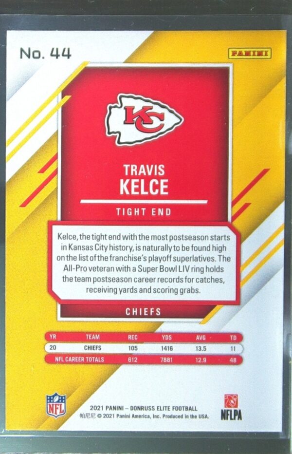 2021 Donruss Elite Travis Kelce #44 Chiefs - Image 3