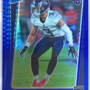 2021 Donruss Optic Caleb Farley Blue Hyper RC #249 Titans