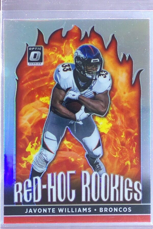 2021 Donruss Optic Javonte Williams RC #RHR-8 Broncos Red Hot Rookies