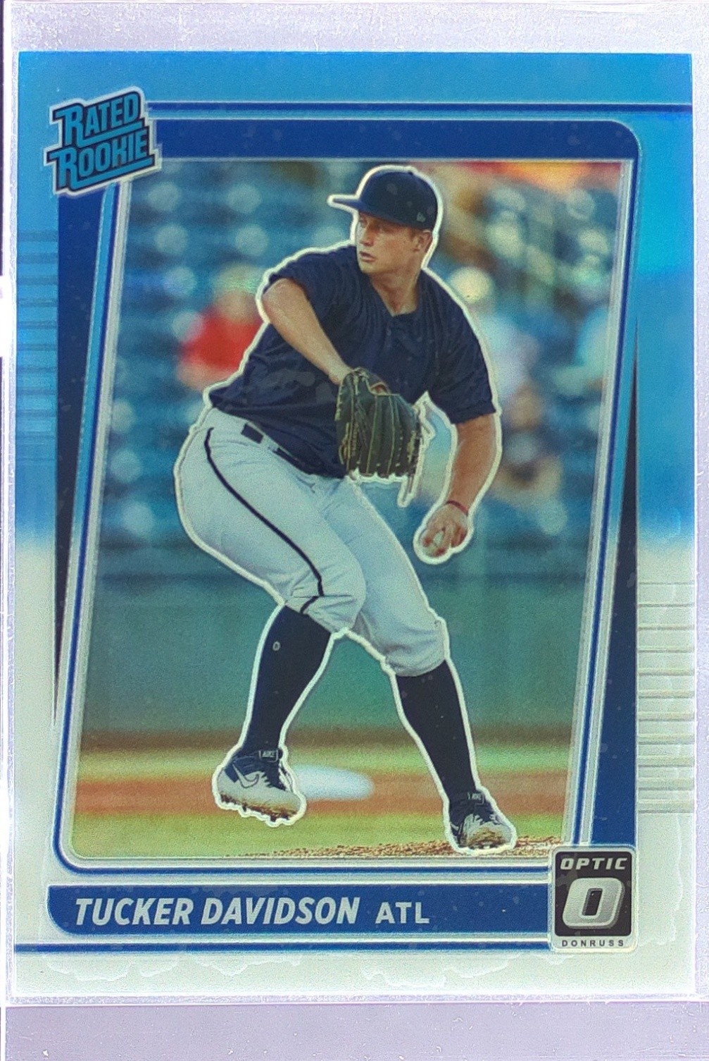 2021 Donruss Optic Tucker Davidson Carolina Blue & White RC #90 Braves