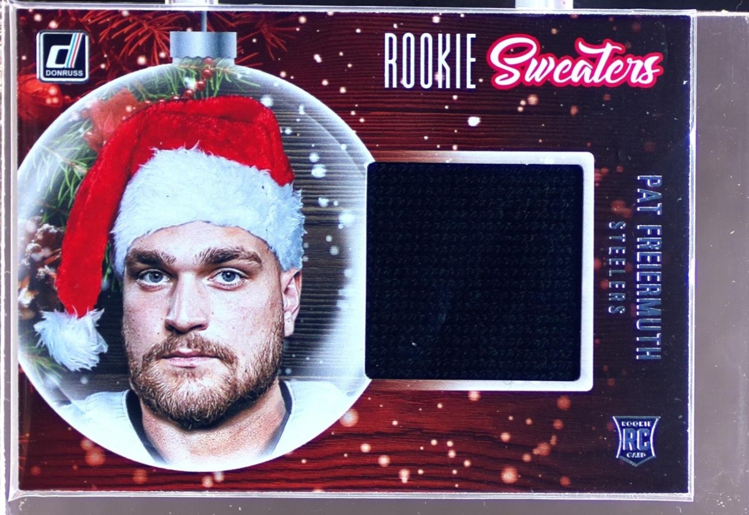 2021 Donruss Pat Freiermuth JSY RC #RS-PFR Steelers Rookie Holiday Sweater