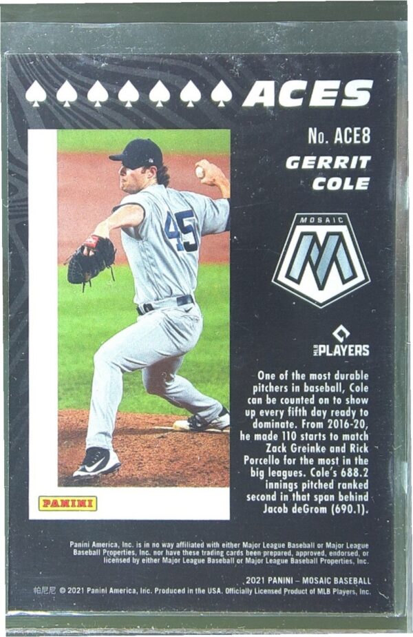 2021 Mosaic Gerrit Cole #ACE8 Yankees Aces - Image 3