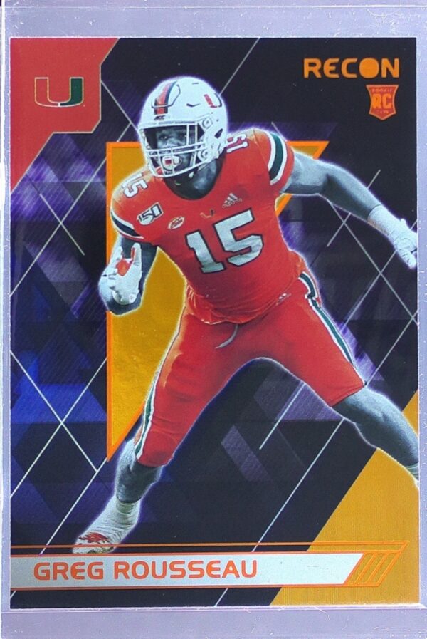 2021 Panini Chronicles Draft Picks Greg Rousseau Orange RC #126 Hurricanes