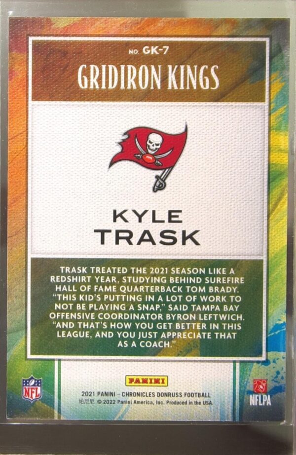 2021 Panini Chronicles Kyle Trask RC #GK-7 Buccaneers Gridiron Kings - Image 3