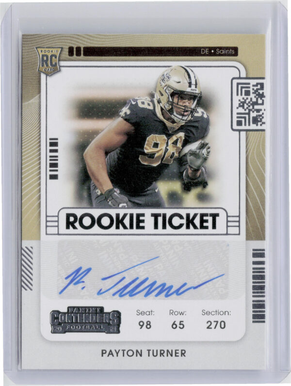 2021 Panini Contenders Payton Turner AU RC #156 Saints