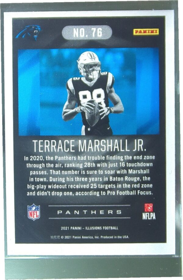 2021 Panini Illusions Terrace Marshall Jr. RC #76 Panthers - Image 3
