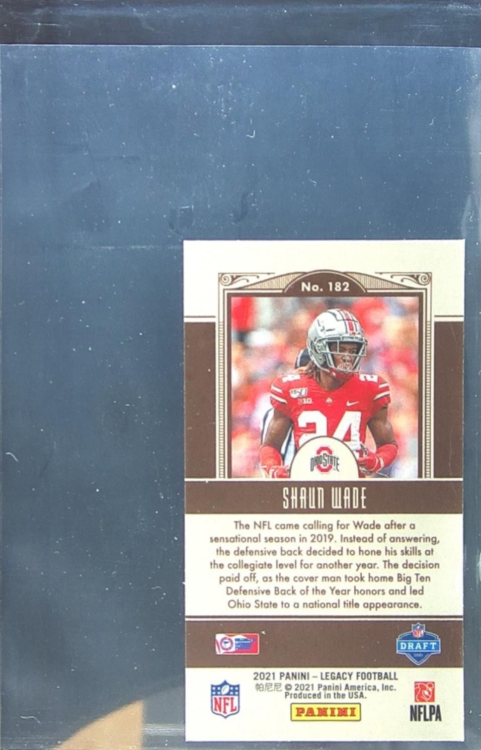 2021 Panini Legacy Shaun Wade Premium Edition Mini Silver #182 Buckeyes - Image 3