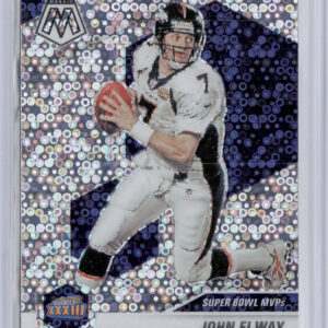 2021 Panini Mosaic John Elway No Huddle Prizm Silver #297 Broncos