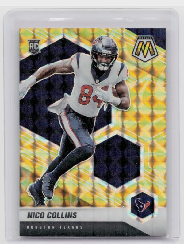 2021 Panini Mosaic Nico Collins Prizm Reactive Yellow #330 Texans
