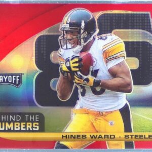 2021 Playoff Hines Ward #BTN-HWA Steelers Behind the Numbers Red