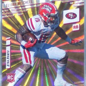 2021 Prestige Elijah Mitchell Xtra Points Sunburst #289 49ers